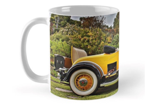 Classic cars on coffee mugs