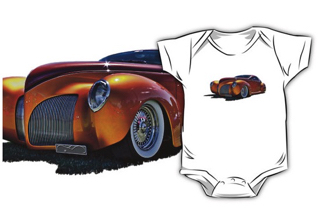 Classic cars printed on Kid's tees and Baby wear