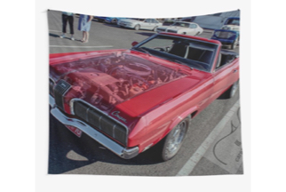Classic cars on wall tapestries